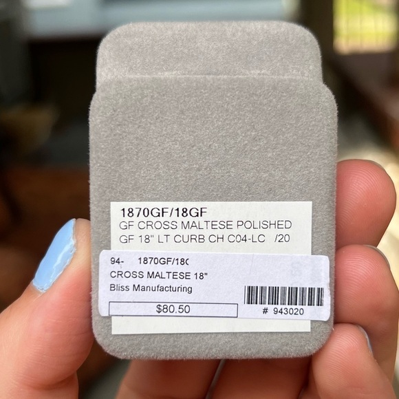 Gold-Filled Maltese Cross Polished Charm with 18” Chain Necklace - Picture 3 of 3